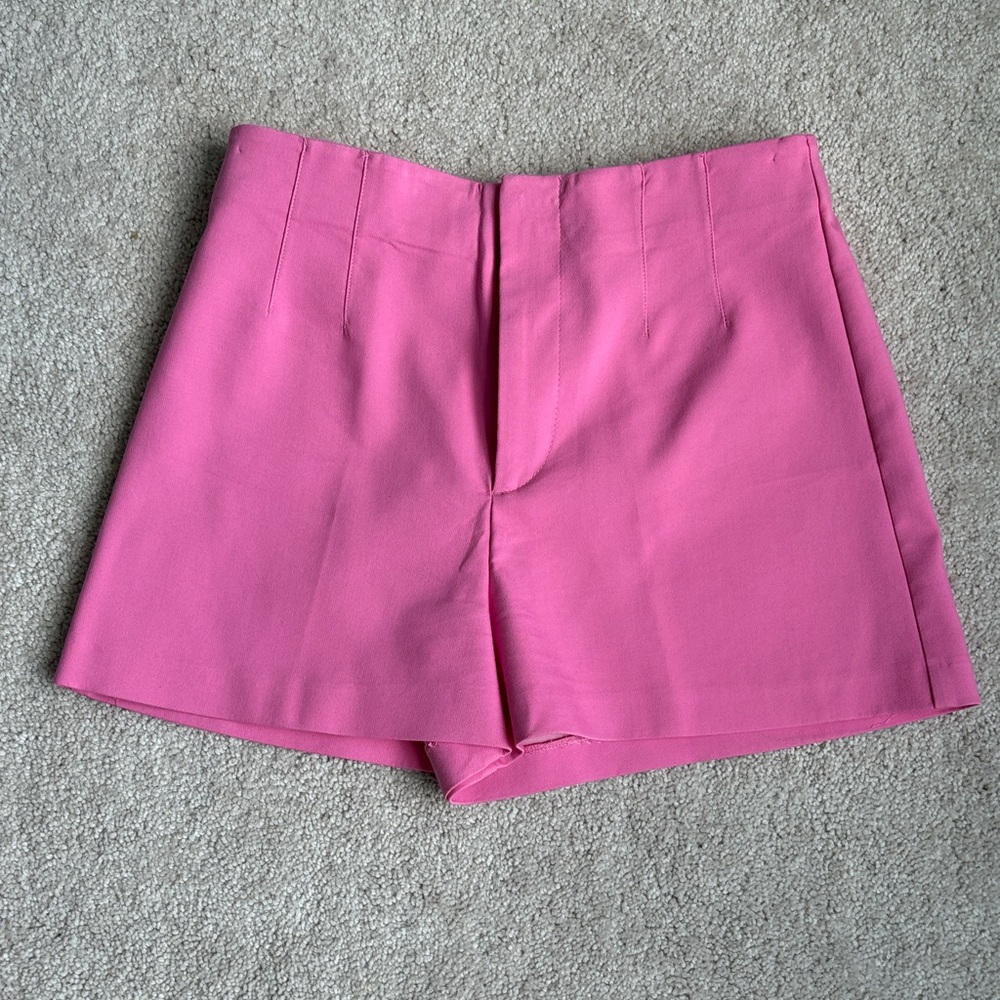 Zara High Waist Pink Women's Shorts